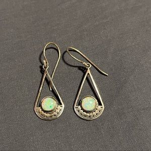 Sterling silver and opal earrings